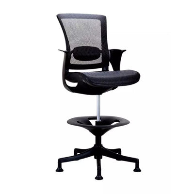 Requiez Silla Skate Stool Versión Banco Alto Descansa Pies RM-9027N-NG Base 5 Puntas Nylon Reforzado - RM-9027N/N - Requiez - NOGAL BEAT -