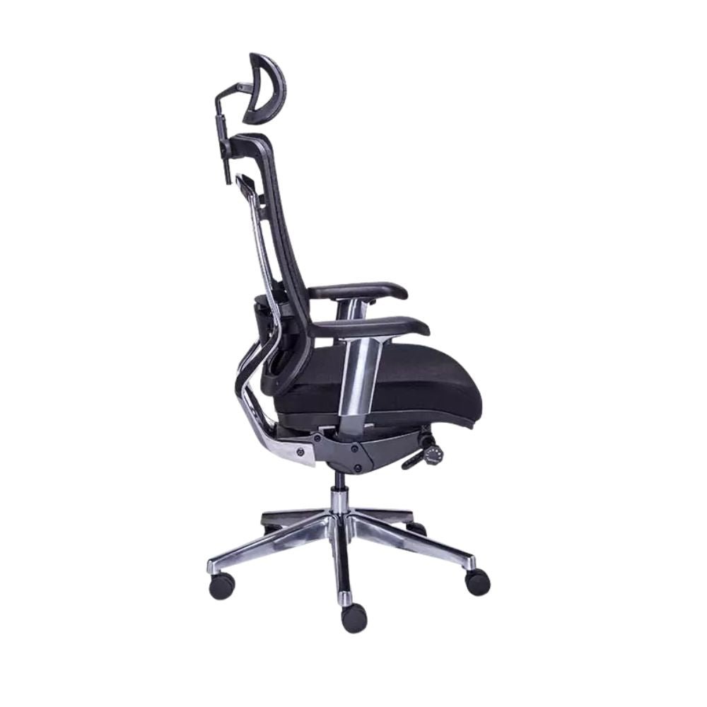 Requiez Sillon Ejecutivo Cabecera Dynamic RE-7000 Poliuretano Base Estrella Aluminio Pulido - RE-7000 - Requiez - NOGAL BEAT - Silla para oficina