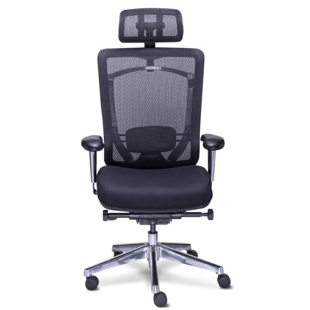 Requiez Sillon Ejecutivo Cabecera Dynamic RE-7000 Poliuretano Base Estrella Aluminio Pulido - RE-7000 - Requiez - NOGAL BEAT - Silla para oficina