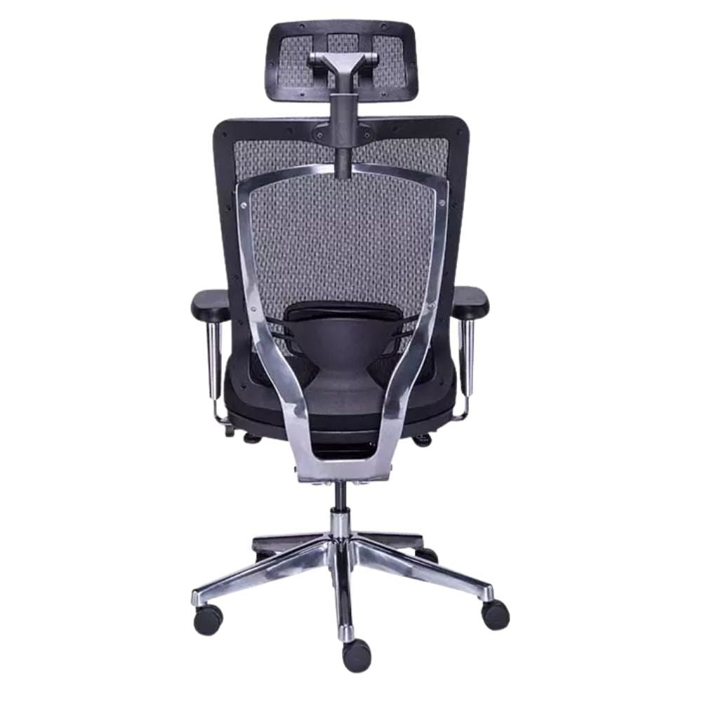 Requiez Sillon Ejecutivo Cabecera Dynamic RE-7000 Poliuretano Base Estrella Aluminio Pulido - RE-7000 - Requiez - NOGAL BEAT - Silla para oficina