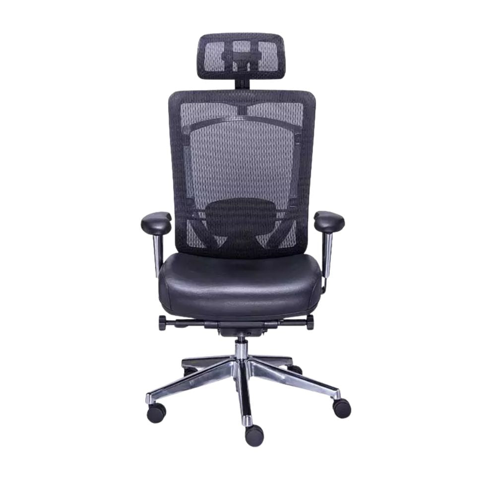 Requiez Sillon Ejecutivo Cabecera Dynamic RP-7050 Poliuretano Base Estrella Aluminio Pulido - RP-7050 - Requiez - NOGAL BEAT -