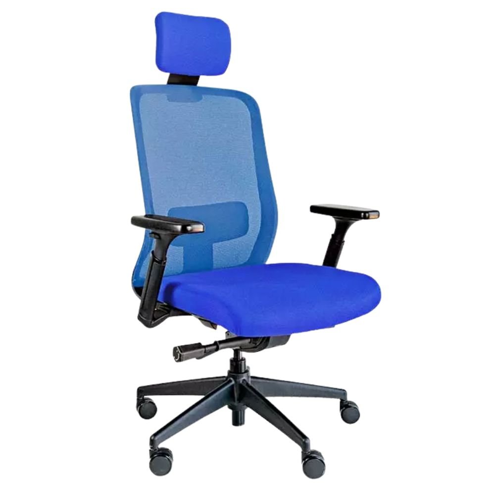 Requiez Sillon Ejecutivo Mesh Tela Cabecera RE-1600 Poliuretano Base Estrella Nylon - RE-1600 - Requiez - NOGAL BEAT - Silla para oficina