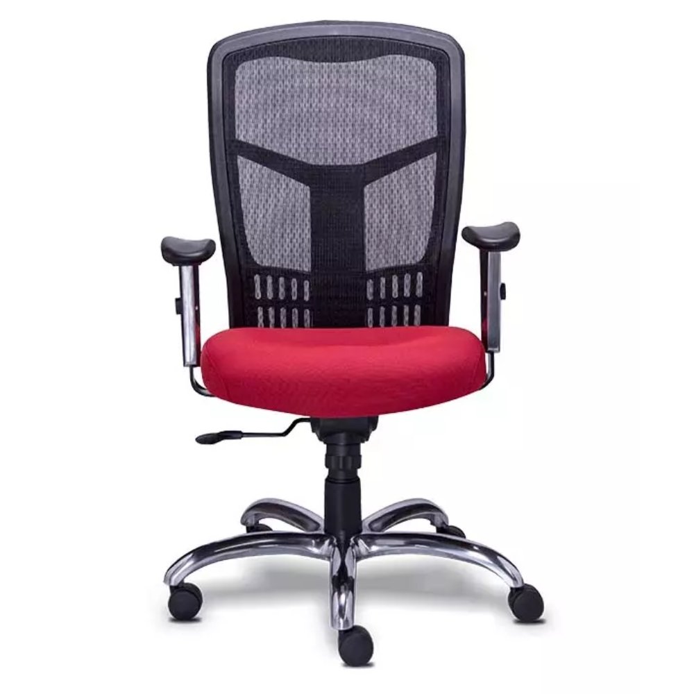 Requiez Sillon Ejecutivo Mesh Tela Respaldo Medio RE-1961 Poliuretano Base Estrella Aluminio Pulido - RE-1961 - Requiez - NOGAL BEAT - Silla para oficina