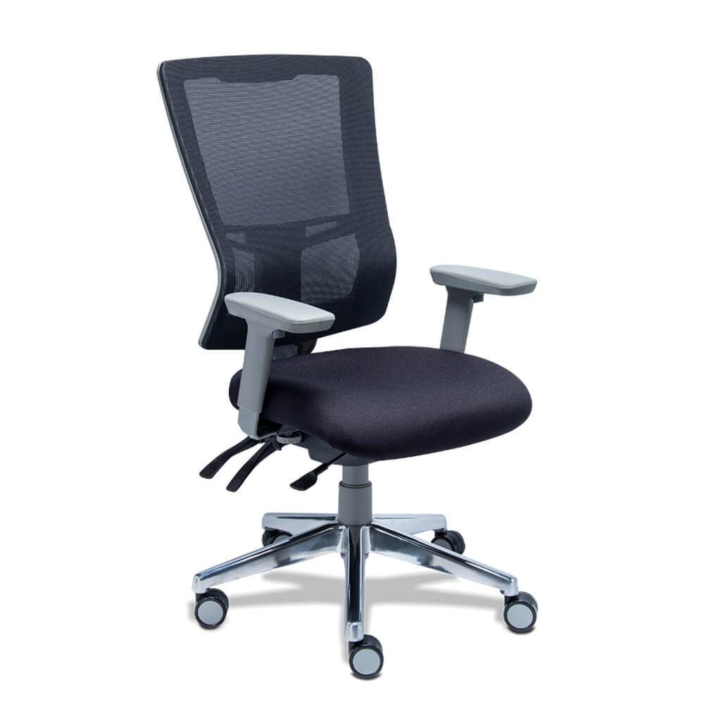 Requiez Sillon Ejecutivo Quadra Respaldo Alto Mesh RE-1360 Poliuretano Base Estrella Aluminio Pulido - RE-1360 - Requiez - NOGAL BEAT - Silla para oficina