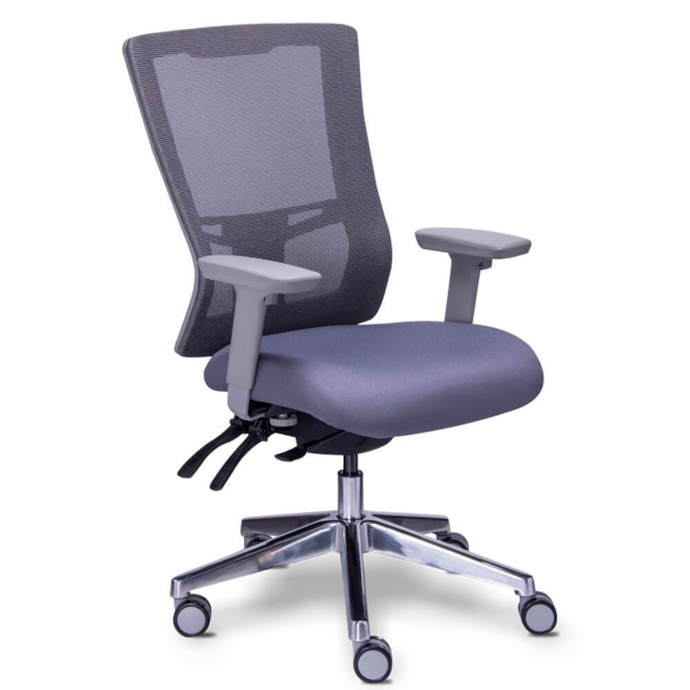 Requiez Sillon Ejecutivo Quadra Respaldo Alto Mesh RE-1360 Poliuretano Base Estrella Aluminio Pulido - RE-1360 - Requiez - NOGAL BEAT - Silla para oficina