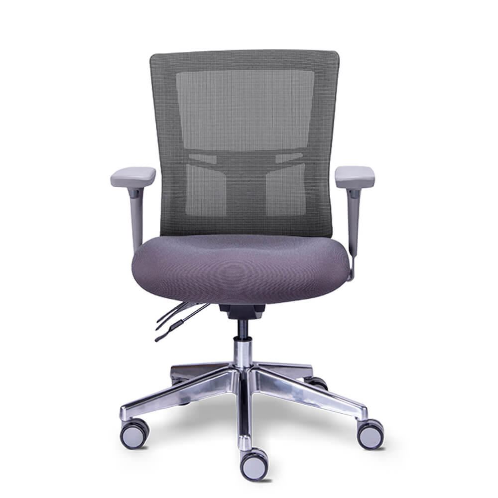 Requiez Sillon Ejecutivo Quadra Respaldo Medio Mesh RE-1361 Poliuretano Base Estrella Aluminio Pulido - RE-1361 - Requiez - NOGAL BEAT - Silla para oficina