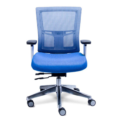 Requiez Sillon Ejecutivo Respaldo Medio Mesh RE-1371 Poliuretano Base Estrella Aluminio Pulido - RE-1371A - Requiez - NOGAL BEAT - Silla para oficina