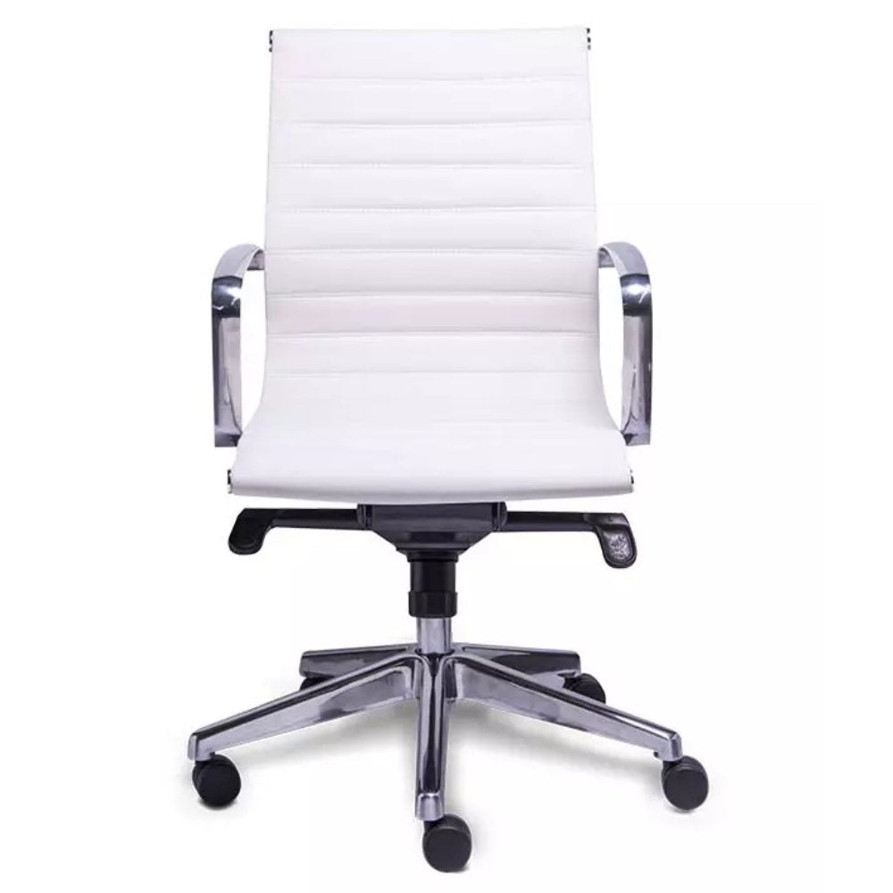 Requiez Sillon Retro Respaldo Bajo Tapiz Poliuretano RE-1751 Base Estrella Aluminio Pulido - RE-1751 - Requiez - NOGAL BEAT - Silla para oficina