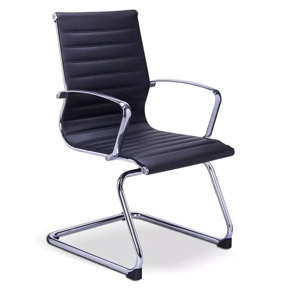 Requiez Sillon Retro Visitante Poliuretano RE-1755 Tapizado Base Trineo Acero Tubular - RE-1755 - Requiez - NOGAL BEAT -