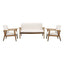 Sala de Terraza para Áreas de Estar - NOGAL BEAT CHARLIE - Love Seat - Varios Colores - Teca y Tela Poliester - SALA CHARLIE Blanco 136 cm - CAMCO - NOGAL BEAT - Sofá de Terraza