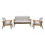 Sala de Terraza para Áreas de Estar - NOGAL BEAT CHARLIE - Love Seat - Varios Colores - Teca y Tela Poliester - SALA CHARLIE Gris 136 cm - CAMCO - NOGAL BEAT - Sofá de Terraza