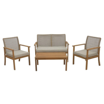 Sala de Terraza para Áreas de Estar - NOGAL BEAT KINGMEN - Gris - Madera de Acacia y Tela Poliester - SALA KINGMEN Gris - CAMCO - NOGAL BEAT - Sofá de Terraza