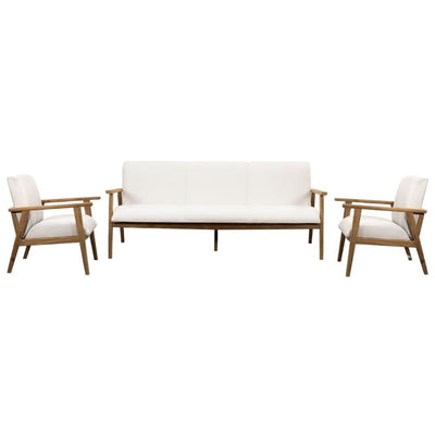 Sala de Terraza para Restaurante - NOGAL BEAT CHARLIE - Sofá - Varios Colores - Teca y Tela Poliester - SALA CHARLIE Blanco 190 cm - CAMCO - NOGAL BEAT - Sofá de Terraza