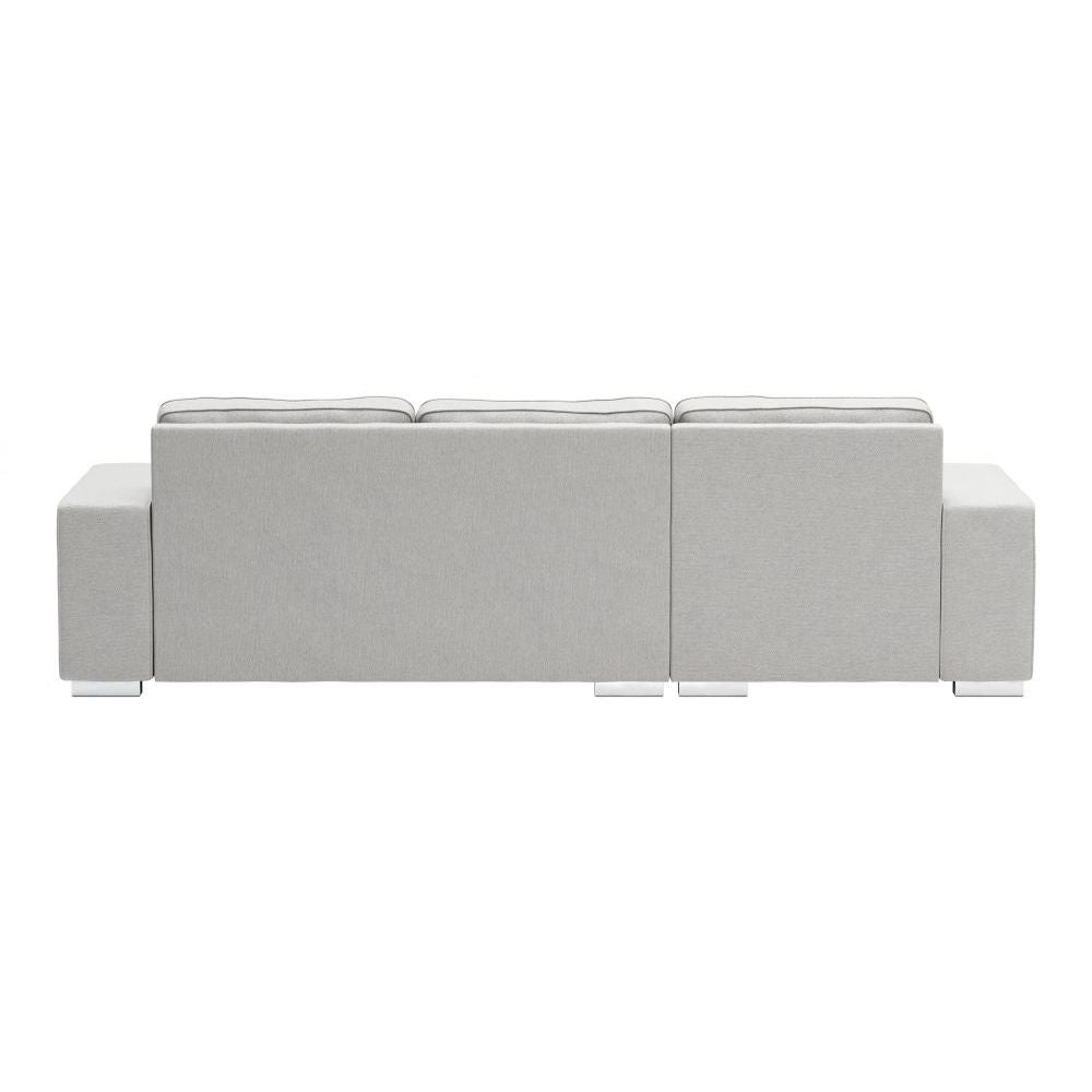 SECCIONAL NOGAL BEAT BRICKELL | Seccional Decorativo para Sala de Estar | Base Acero Cromado | Gris | Tejido 100% Poliéster Contrachapado | Interior - 109585 - Zuo - NOGAL BEAT - Sillon