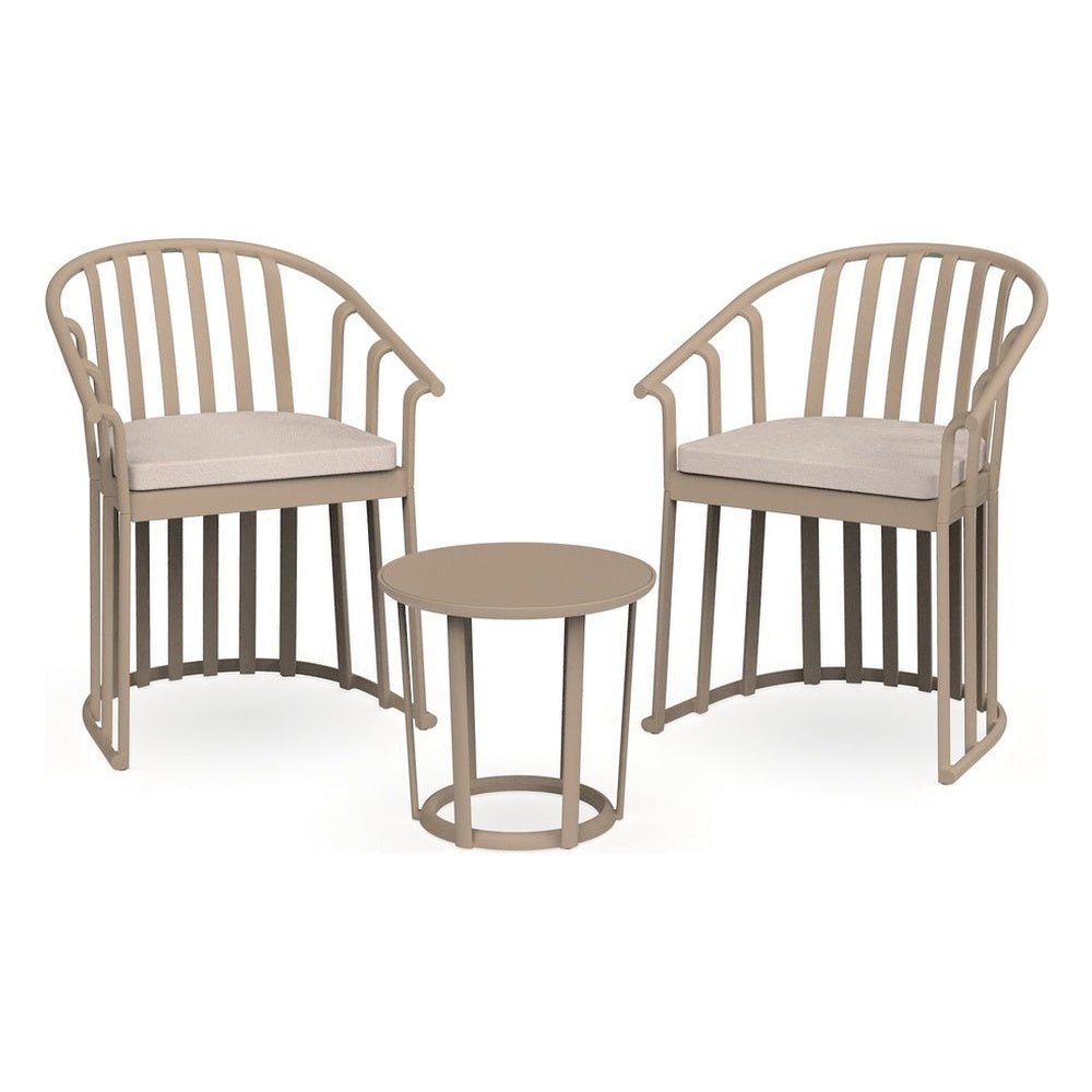 Set Comercial para Terraza 2 Sillones con Cojines y Mesa - RESOL RAFF - Varios Colores - Fibra de Vidrio - 6490 - Resol - NOGAL BEAT - Sofá de Terraza