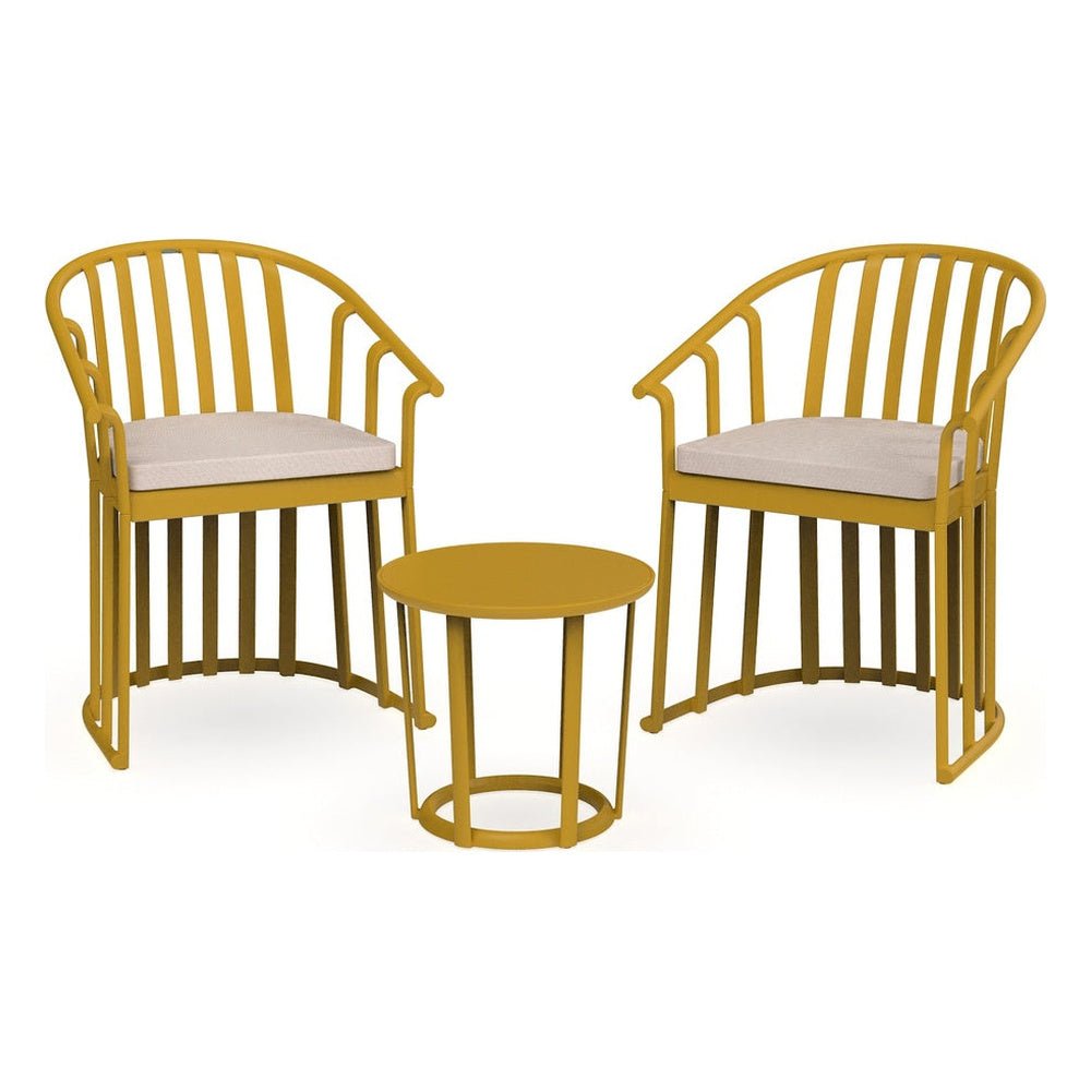 Set Comercial para Terraza 2 Sillones con Cojines y Mesa - RESOL RAFF - Varios Colores - Fibra de Vidrio - 6493 - Resol - NOGAL BEAT - Sofá de Terraza