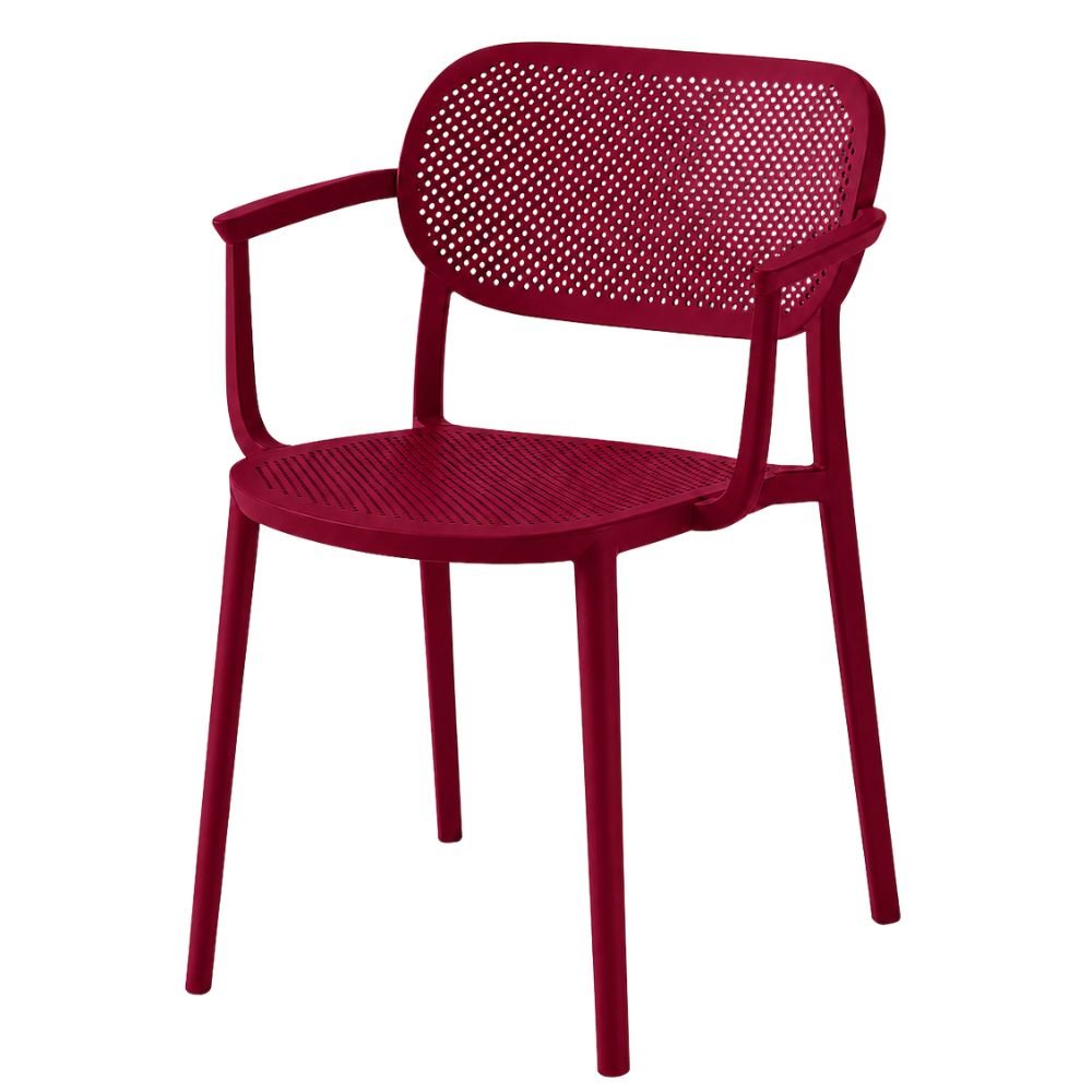 Silla Asiento y Respaldo Perforado - LABENZE NUTA 155-22550 - Varios Colores - Patas Color del Cuerpo y Con Brazos - 155-22550 - Labenze - NOGAL BEAT - Silla Comercial Interior