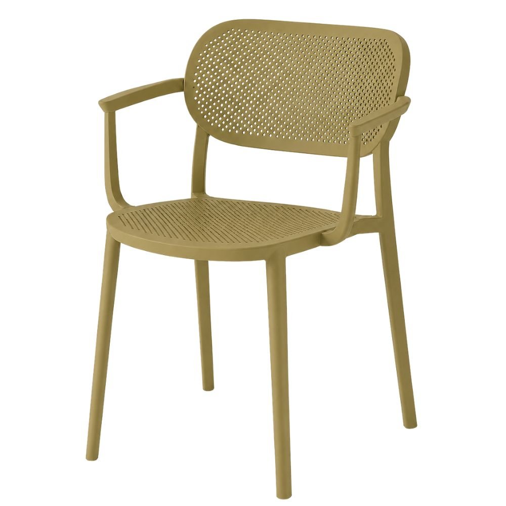Silla Asiento y Respaldo Perforado - LABENZE NUTA 155-22550 - Varios Colores - Patas Color del Cuerpo y Con Brazos - 155-22550 - Labenze - NOGAL BEAT - Silla Comercial Interior