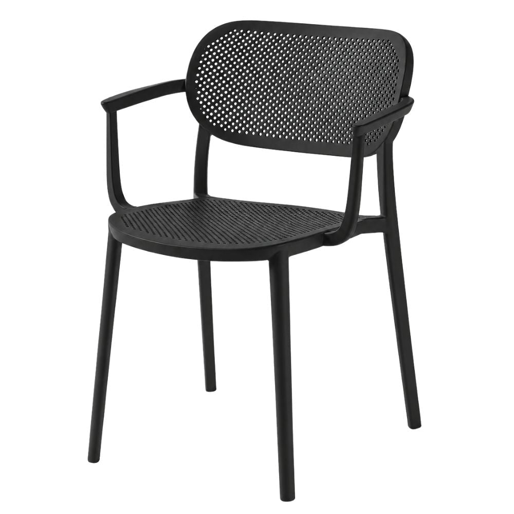 Silla Asiento y Respaldo Perforado - LABENZE NUTA 155-22550 - Varios Colores - Patas Color del Cuerpo y Con Brazos - 155-22550 - Labenze - NOGAL BEAT - Silla Comercial Interior