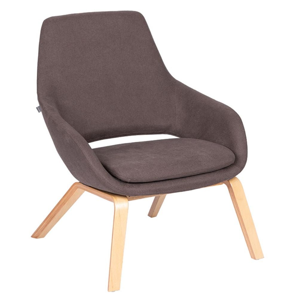 Sillón de recepción 1 plaza BRATTI AURA tapizado, con cuerpo envolvente de poliuretano.