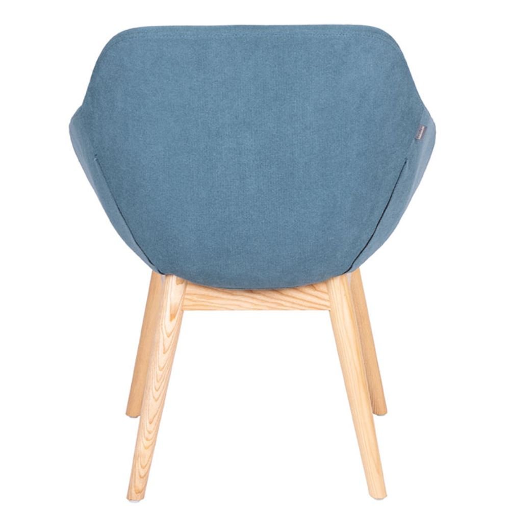 Sillón Bratti Eva de una plaza tapizado con base de madera de fresno en cuatro puntas