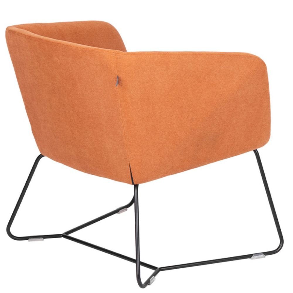 Sillón de recepción 1 plaza Bratti Pulse tapizado con base de trineo metálica negra