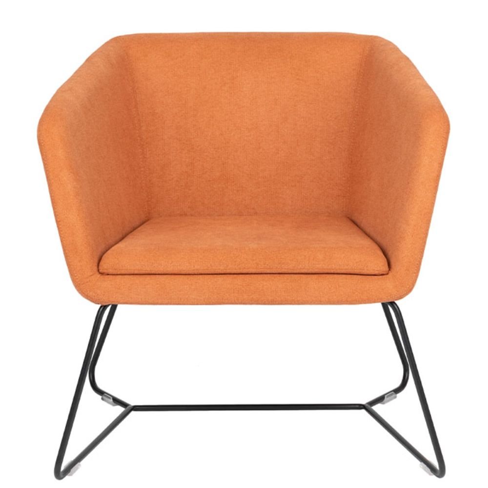 Sillón de recepción 1 plaza Bratti Pulse tapizado con base de trineo metálica negra