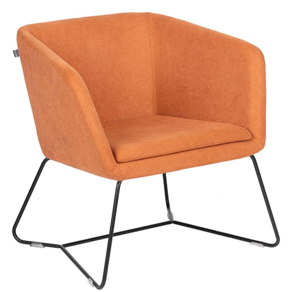 Sillón de recepción 1 plaza Bratti Pulse tapizado con base de trineo metálica negra
