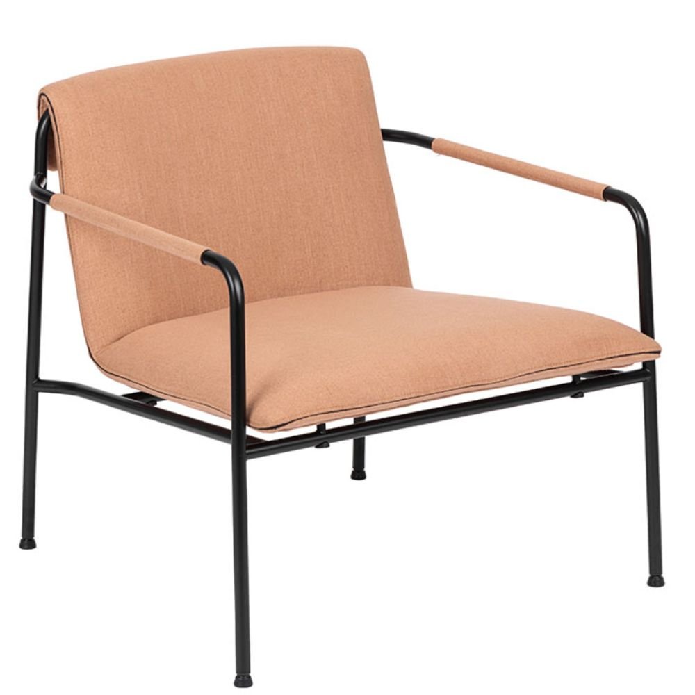 Silla ocasional Bratti Quest con cuerpo de polipropileno tapizado en tela y base metálica de cuatro puntas
