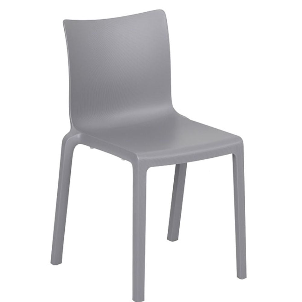 Silla comercial Bratti Rise monobloque de polipropileno con diseño ergonómico para exterior