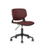 Silla secretarial metálica Bratti Vela negra tapizada con base giratoria de ruedas