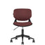 Silla secretarial metálica Bratti Vela negra tapizada con base giratoria de ruedas