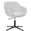 Sillón ocasional BRATTI ZEN tapizado en tela, sobre base giratoria de aluminio negro de 4 puntas.