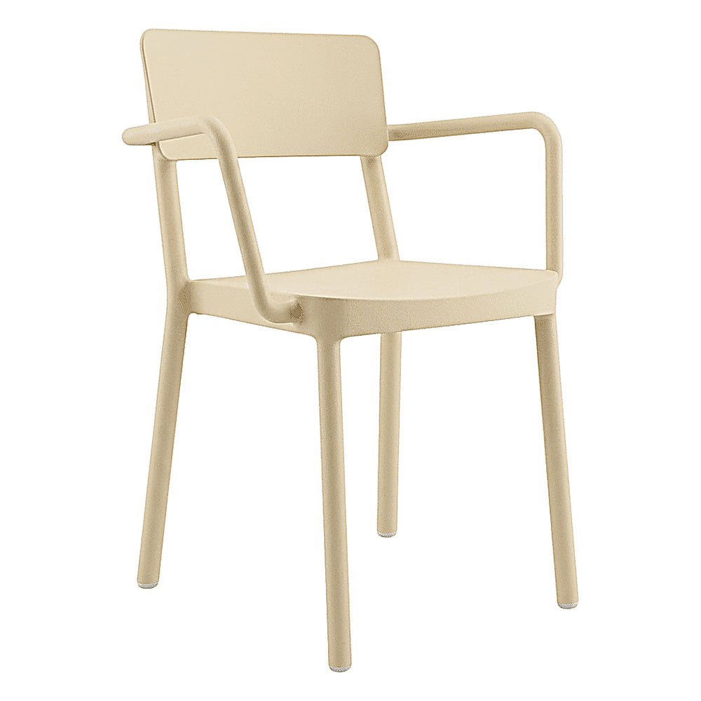 Silla Comercial para Bistró Protección UV - RESOL LISBOA ARMCHAIR - Varios Colores - Asiento y Respaldo en Polipropileno - 07056 - Resol - NOGAL BEAT - Silla Comercial Exterior