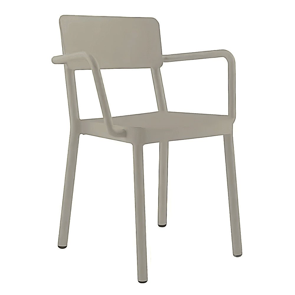 Silla Comercial para Bistró Protección UV - RESOL LISBOA ARMCHAIR - Varios Colores - Asiento y Respaldo en Polipropileno - 00953 - Resol - NOGAL BEAT - Silla Comercial Exterior