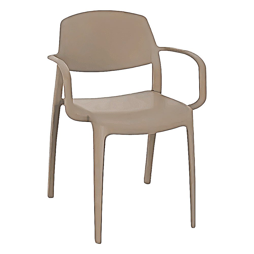 Silla Comercial para Bistró Protección UV - RESOL SMART ARMCHAIR - Varios Colores - Asiento y Respaldo en Polipropileno - 05372 - Resol - NOGAL BEAT - Silla Comercial Exterior
