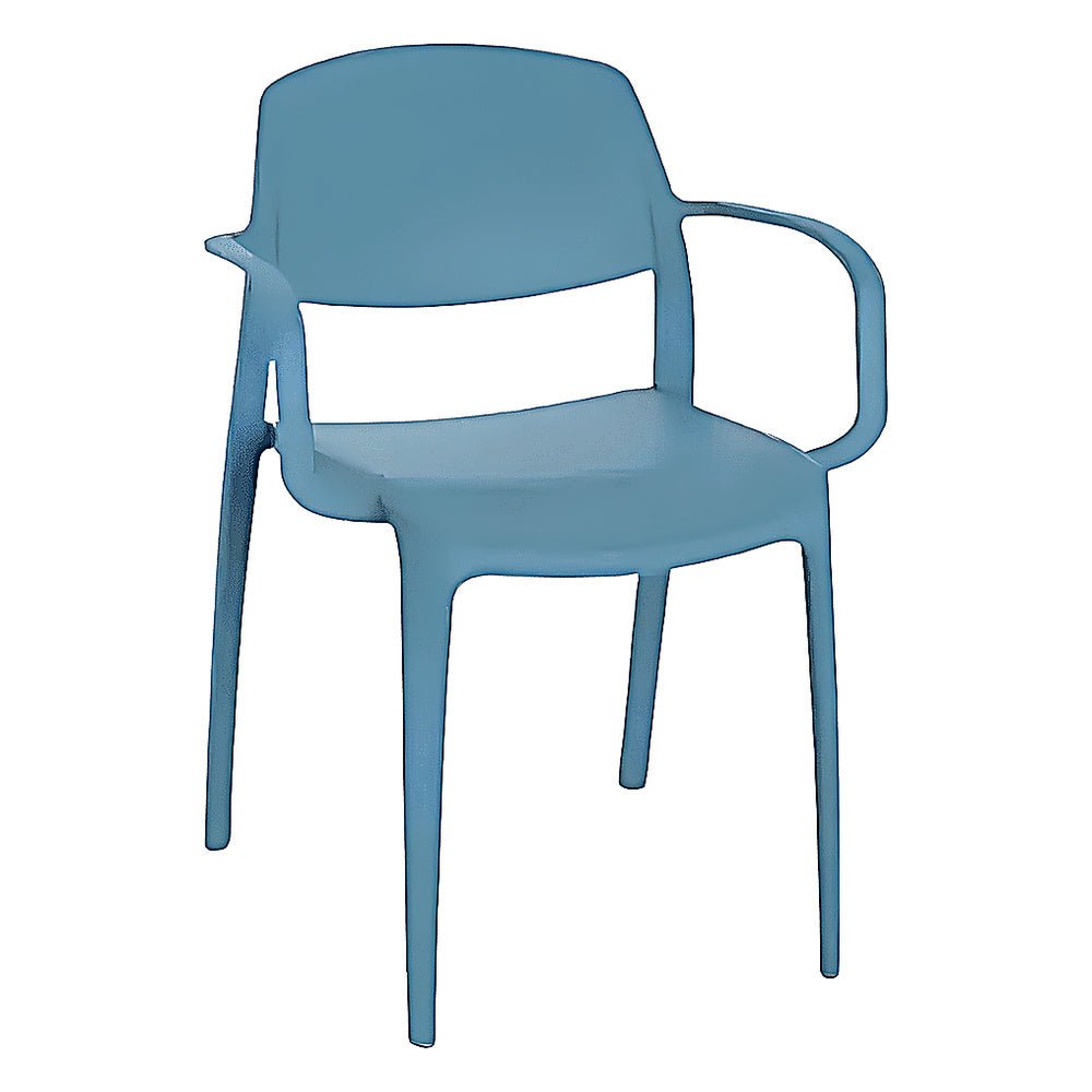 Silla Comercial para Bistró Protección UV - RESOL SMART ARMCHAIR - Varios Colores - Asiento y Respaldo en Polipropileno - 05373 - Resol - NOGAL BEAT - Silla Comercial Exterior