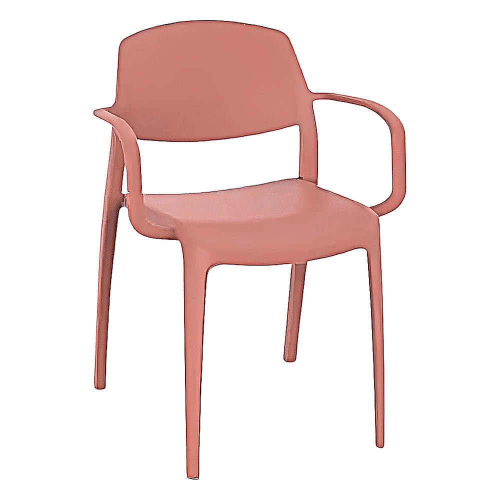 Silla Comercial para Bistró Protección UV - RESOL SMART ARMCHAIR - Varios Colores - Asiento y Respaldo en Polipropileno - 05374 - Resol - NOGAL BEAT - Silla Comercial Exterior