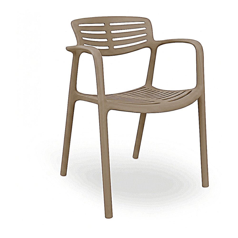 Silla Comercial para Bistró - RESOL TOLEDO AIRE - Varios Colores - Asiento y Respaldo en Polipropileno y Fibra de Vidrio - 06829 - Resol - NOGAL BEAT - Silla Comercial Interior