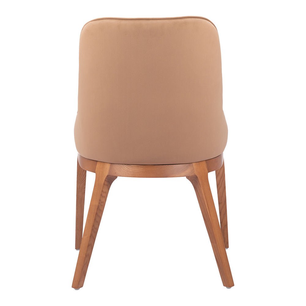 Silla Comercial para Bistró - ZUO AYR - Camel - Asiento y Respaldo Tapizados - 110127 - Zuo - NOGAL BEAT - Silla Comercial Interior
