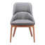 Silla Comercial para Bistró - ZUO AYR - Gris Pizarra - Asiento y Respaldo Tapizados en Lino Sintético - 110126 - Zuo - NOGAL BEAT - Silla Comercial Interior