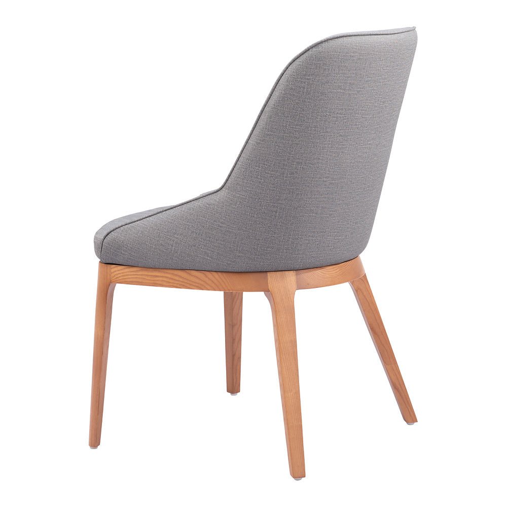 Silla Comercial para Bistró - ZUO AYR - Gris Pizarra - Asiento y Respaldo Tapizados en Lino Sintético - 110126 - Zuo - NOGAL BEAT - Silla Comercial Interior
