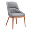 Silla Comercial para Bistró - ZUO AYR - Gris Pizarra - Asiento y Respaldo Tapizados en Lino Sintético - 110126 - Zuo - NOGAL BEAT - Silla Comercial Interior