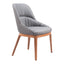 Silla Comercial para Bistró - ZUO AYR - Gris Pizarra - Asiento y Respaldo Tapizados en Lino Sintético - 110126 - Zuo - NOGAL BEAT - Silla Comercial Interior