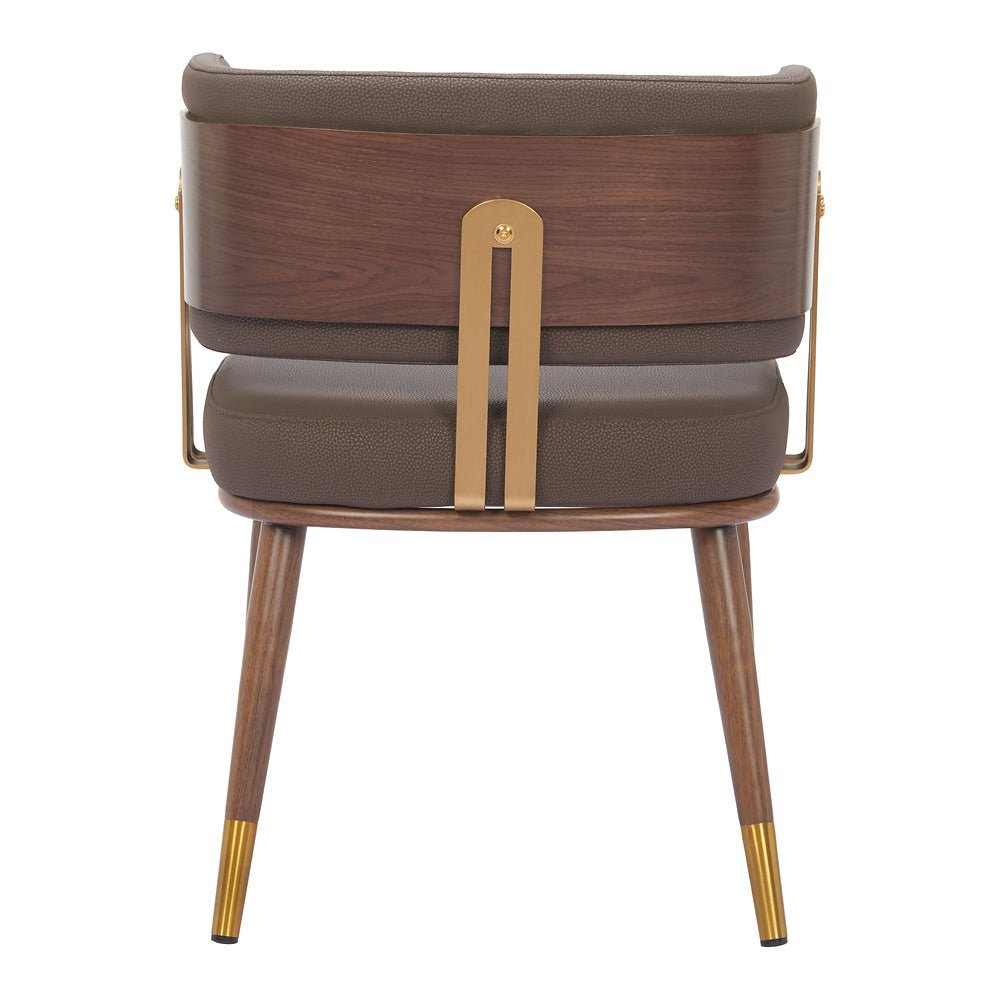 Silla Comercial para Bistró - ZUO BREW - Varios Colores - Asiento y Respaldo Tapizados en Piel Sintética - 110326 - Zuo - NOGAL BEAT - Silla Comercial Interior