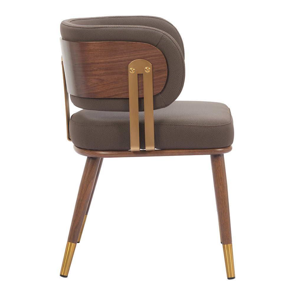 Silla Comercial para Bistró - ZUO BREW - Varios Colores - Asiento y Respaldo Tapizados en Piel Sintética - 110326 - Zuo - NOGAL BEAT - Silla Comercial Interior