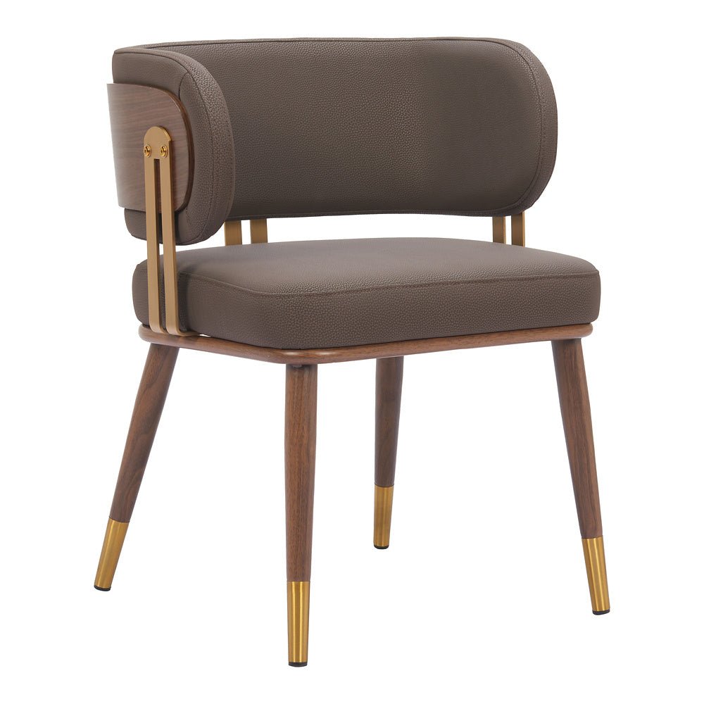 Silla Comercial para Bistró - ZUO BREW - Varios Colores - Asiento y Respaldo Tapizados en Piel Sintética - 110326 - Zuo - NOGAL BEAT - Silla Comercial Interior