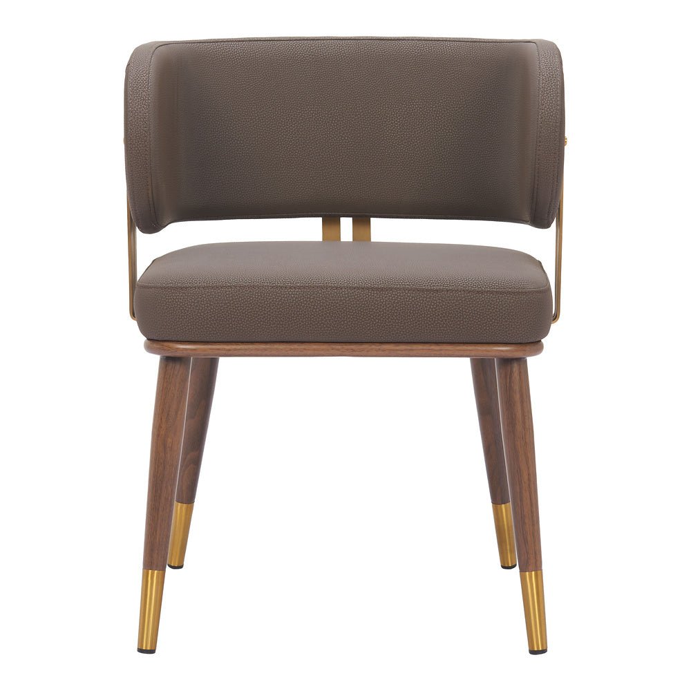 Silla Comercial para Bistró - ZUO BREW - Varios Colores - Asiento y Respaldo Tapizados en Piel Sintética - 110326 - Zuo - NOGAL BEAT - Silla Comercial Interior