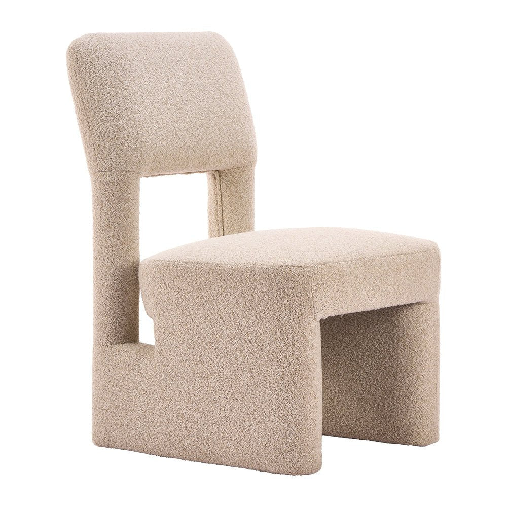 Silla Comercial para Bistró - ZUO DEWEY - Beige - Asiento y Respaldo Tapizados en Tela Tipo Borrego - 111003 - Zuo - NOGAL BEAT - Silla Comercial Interior