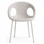 Silla comercial Labenze Drop con cuerpo de tecnopolímero y estructura tubular de acero blanco